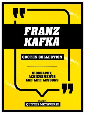 cover image of Franz Kafka--Quotes Collection